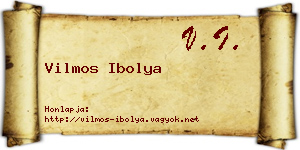 Vilmos Ibolya névjegykártya